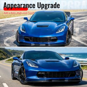 Fits 14-19 Chevrolet Corvette C7 Stage 2 Style 3PCS Front Bumper Lip Matte Black - Image 5
