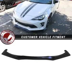Fits 17-20 Toyota 86 GT86 FT86 GT Style Unpainted Black Front Bumper Lip - PU - Image 6
