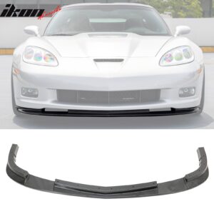 Fits 06-13 Corvette C6 Front Bumper Lip ZR1 Style 3PC Spoiler Carbon Fiber Print - Image 1