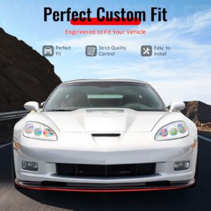 Fits 06-13 Corvette C6 Front Bumper Lip ZR1 Style 3PC Spoiler Carbon Fiber Print - Image 2
