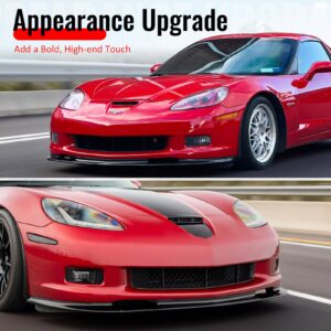 Fits 06-13 Corvette C6 Front Bumper Lip ZR1 Style 3PC Spoiler Carbon Fiber Print - Image 5