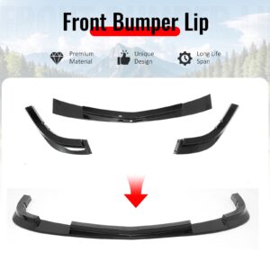 Fits 06-13 Chevy Corvette C6 Front Bumper Lip ZR1 Style 3PC Spoiler Gloss Black - Image 3