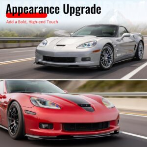 Fits 06-13 Chevy Corvette C6 Front Bumper Lip ZR1 Style 3PC Spoiler Gloss Black - Image 5