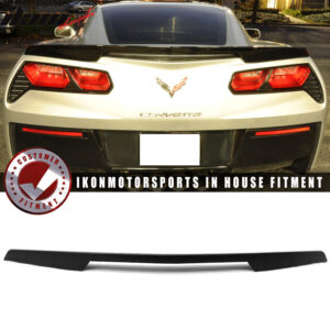 Fits 14-19 Chevrolet Corvette C7 Rear Trunk Spoiler Wing Lip ABS Unpainted Black - Image 1