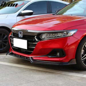Fits 21-22 Honda Accord IKON V1 Style 3PCS Front Bumper Lip PP Matte Black - Image 3