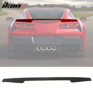 Fits 14-19 Chevrolet Corvette C7 Rear Trunk Lid Spoiler Wing Lip ABS Matte Black - Image 1