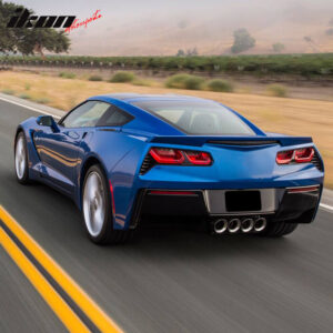 Fits 14-19 Chevrolet Corvette C7 Rear Trunk Lid Spoiler Wing Lip ABS Matte Black - Image 2