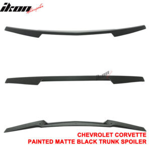 Fits 14-19 Chevrolet Corvette C7 Rear Trunk Lid Spoiler Wing Lip ABS Matte Black - Image 5