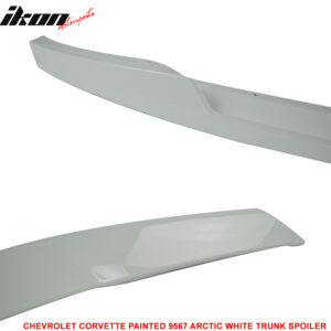 Fits 14-19 Chevrolet Corvette C7 Rear Trunk Spoiler Wing Painted #WA9567 White - Image 4