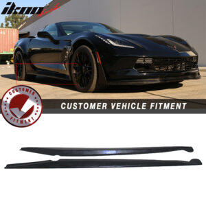 Fits 14-19 Chevy Corvette C7 Stingray Pair Side Skirts Extension PU - Image 1