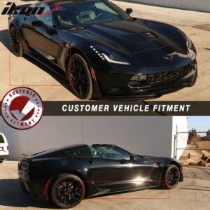Fits 14-19 Chevy Corvette C7 Stingray Pair Side Skirts Extension PU - Image 2