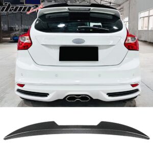 Fits 13-18 Ford Focus ST V Style Rear Roof Window Spoiler ABS Carbon Fiber Print - Image 1