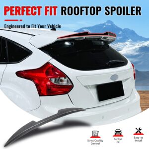 Fits 13-18 Ford Focus ST V Style Rear Roof Window Spoiler ABS Carbon Fiber Print - Image 2