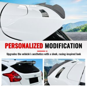 Fits 13-18 Ford Focus ST V Style Rear Roof Window Spoiler ABS Carbon Fiber Print - Image 5