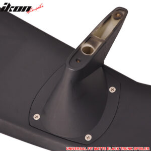 Universal 2 Post Rear Trunk Spoiler Wing Deck Lid Tail Trim Lip ABS Matte Black - Image 5