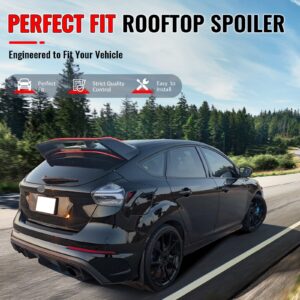 For 12-18 Ford Focus Hatchback RS Style Gloss Black Rear Window Roof Spoiler ABS - Image 2