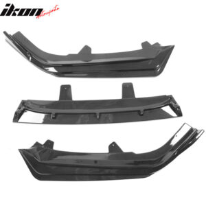 Fits 21-22 Honda Accord IKON V1 Style 3PC Front Bumper Lip PP Carbon Fiber Print - Image 4