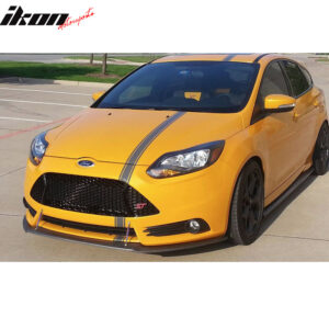 Fits 13-14 Ford Focus Front Splitter Lip Replacement Matte Black PP & NEO Rods - Image 2