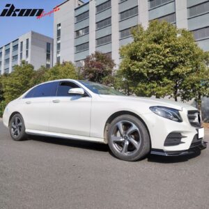 Fits 17-20 Benz W213 E-Class B Style Front Bumper Lip Spoiler PP Gloss Black - Image 2