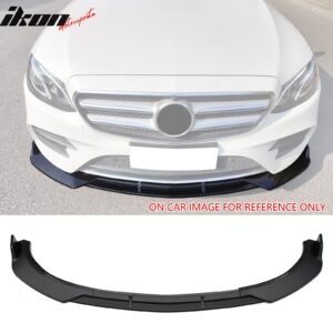 Fits 17-20 Benz W213 E-Class B Style Front Bumper Lip Spoiler PP Matte Black - Image 1