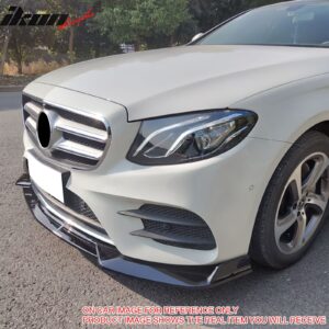 Fits 17-20 Benz W213 E-Class B Style Front Bumper Lip Spoiler PP Matte Black - Image 3