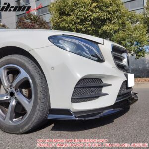 Fits 17-20 Benz W213 E-Class B Style Front Bumper Lip Spoiler PP Matte Black - Image 4