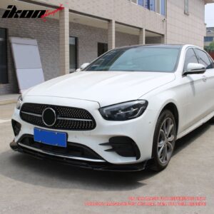 Fits 21-23 Benz W213 E-Class B Style Front Bumper Lip Spoiler PP Matte Black - Image 2