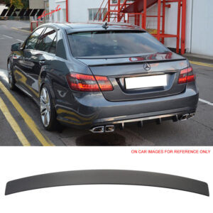 Fits 10-16 Benz E-Class W212 Sedan OE Style Rear Roof Spoiler Wing Matte Black - Image 1