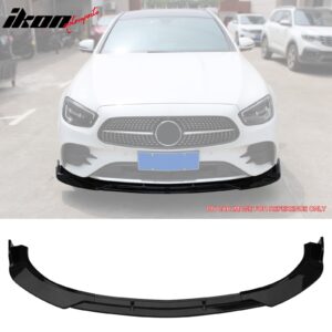 Fits 21-23 Benz W213 E-Class B Style Front Bumper Lip Spoiler Carbon Fiber Print - Image 1