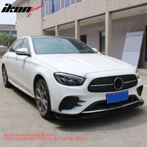 Fits 21-23 Benz W213 E-Class B Style Front Bumper Lip Spoiler Carbon Fiber Print - Image 2