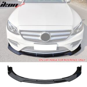 Fits 17-20 Benz W213 E-Class B Style Front Bumper Lip Spoiler Carbon Fiber Print - Image 1