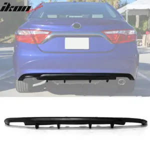 For 15-17 Toyota Camry 4 Fin Style Rear Bumper Diffuser Lip Spoiler Unpainted PU - Image 6