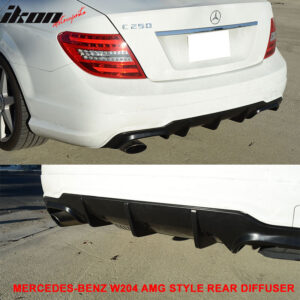 Fits 12-14 Benz W204 C-Class C180 C250 C300 C350 C63 AMG Rear Bumper Diffuser - Image 4
