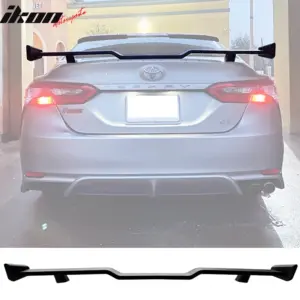 Fits 18-24 Toyota Camry TRD Style Rear Trunk Spoiler Wing Lip ABS Matte Black - Image 6