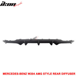 Fits 12-14 Benz W204 C-Class C180 C250 C300 C350 C63 AMG Rear Bumper Diffuser - Image 5