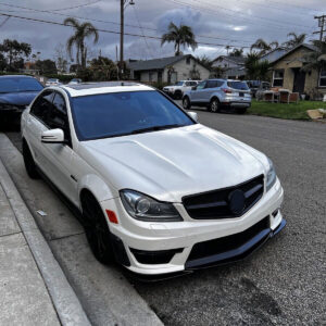 Fits 12-14 Benz W204 C Class C63 AMG GH Style Front Bumper Lip ABS Matte Black - Image 5