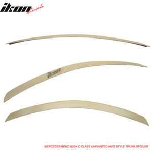 Fits 08-14 Benz C-Class W204 Sedan 4-Door Rear Trunk Spoiler Wing Unpainted ABS - Image 5