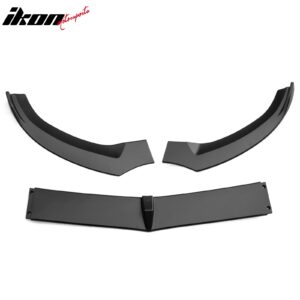 Fits 15-18 Benz W205 C-Class DP Style Front Bumper Lip Spoiler PP - Matte Black - Image 4