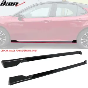 Fits 25-26 Toyota Camry SE XSE Side Skirts TRD Rocker Panel Lip Gloss Black PP - Image 6