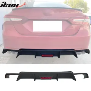 Fits 18-24 Toyota Camry SE XSE Rear Diffuser Lip W/LED Light Lamp - Matte Black - Image 6