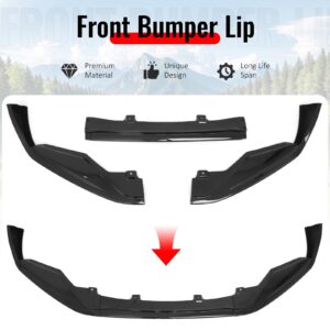 For 13-15 Lexus GS350/GS450h F Sport IKON Style Front Bumper Lip Gloss Black 3PC - Image 3