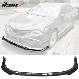 Fits 21-24 Toyota Camry SE 3PC Front Bumper Lip Spoiler PP Gloss Black Splitter - Image 6