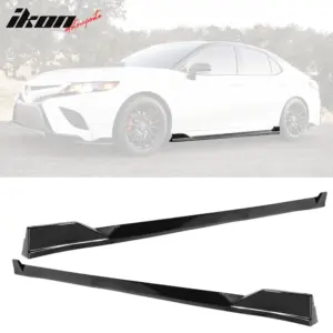 Fits 18-24 Toyota Camry SE XSE Side Skirts TRD Style Rocker Panels Gloss Black - Image 6