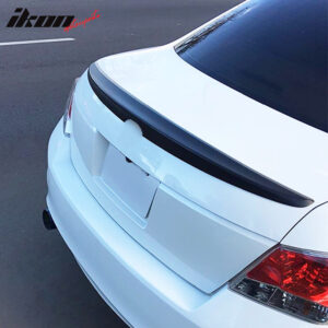 Fits 08-12 Honda Accord Sedan OE Style Rear Trunk Spoiler Wing Unpainted Black - Image 3