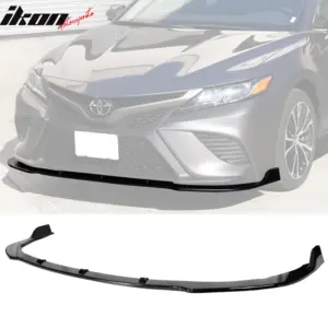 Fits 18-20 Toyota Camry SE XSE Gloss Black Front Bumper Lip Spoiler PP 3PCS - Image 6