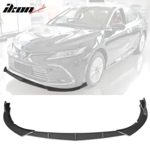 Fits 21-24 Toyota Camry LE 3PCS Front Bumper Lip Spoiler PP Carbon Fiber Print - Image 6