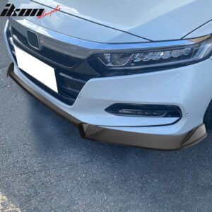 Fits 18-20 Honda Accord 10th IKON V3 Style Matte Black Front Bumper Lip PP 3PC - Image 4