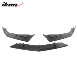 Fits 18-20 Honda Accord IKON V2 Style Matte Black Front Bumper Lip Spoiler 3PCS - Image 4