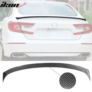 Fits 18-22 Honda Accord Carbon Fiber Print Trunk Spoiler Wing IKON V2 Style - Image 6