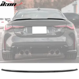 Fits 21-25 BMW G22 4 Series G82 M4 Coupe M4 Style Trunk Spoiler Primer Black ABS - Image 6